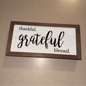 Hobby Lobby wood sign thankful grateful blessed 12x6x1.5”